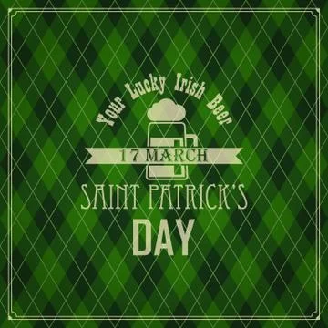 Vector seamless green background for Saint Patrick's day Stock Illustration
