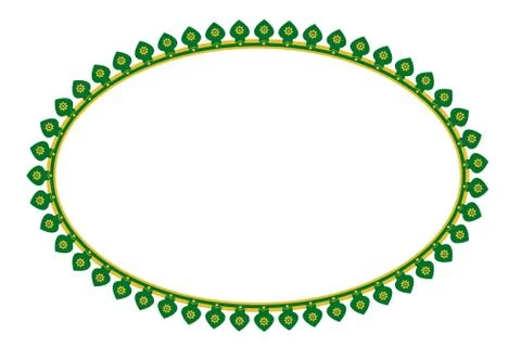 Vector Seamless green yellow Oval Decoration Traditional House of Old Jakarta Иллюстрация