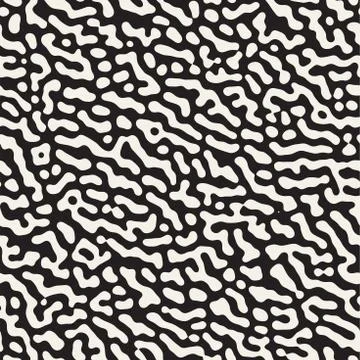 Vector Seamless Grunge Pattern. Black and White Organic Shapes. Messy Spots Stockillustratie