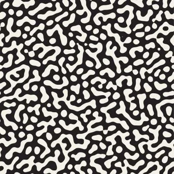 Vector Seamless Grunge Pattern. Black and White Organic Shapes. Messy Spots Illustrazione stock