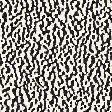 Vector Seamless Grunge Pattern. Black and White Organic Shapes. Messy Spots イラスト素材