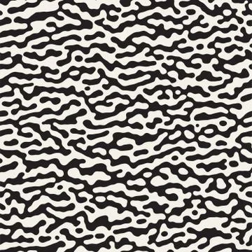 Vector Seamless Grunge Pattern. Black and White Organic Shapes. Messy Spots Illustrazione stock