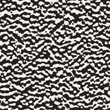 Vector Seamless Grunge Pattern. Black and White Organic Shapes. Messy Spots イラスト素材
