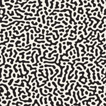 Vector Seamless Grunge Pattern. Black and White Organic Shapes. Messy Spots Stockillustratie