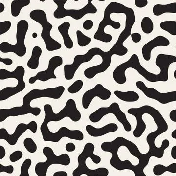 Vector Seamless Grunge Pattern. Black and White Organic Shapes. Messy Spots イラスト素材
