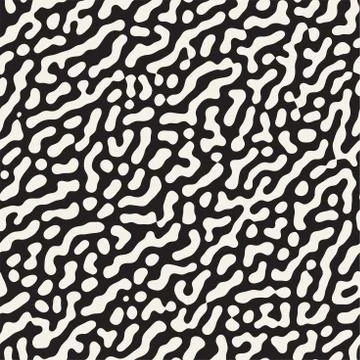 Vector Seamless Grunge Pattern. Black and White Organic Shapes. Messy Spots 库存插图