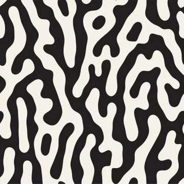 Vector Seamless Grunge Pattern. Black and White Organic Shapes. Messy Spots イラスト素材