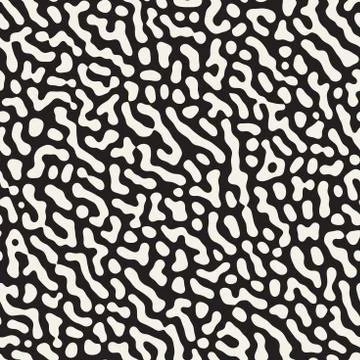 Vector Seamless Grunge Pattern. Black and White Organic Shapes. Messy Spots イラスト素材