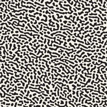 Vector Seamless Grunge Pattern. Black and White Organic Shapes. Messy Spots Illustrazione stock
