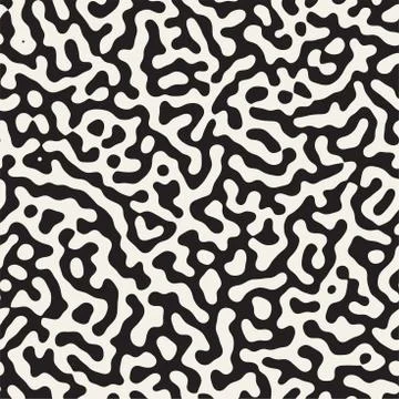 Vector Seamless Grunge Pattern. Black and White Organic Shapes. Messy Spots Illustrazione stock