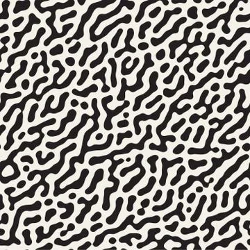 Vector Seamless Grunge Pattern. Black and White Organic Shapes. Messy Spots Illustrazione stock