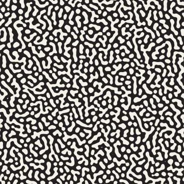 Vector Seamless Grunge Pattern. Black and White Organic Shapes. Messy Spots Illustrazione stock