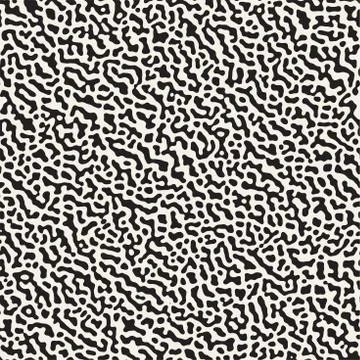 Vector Seamless Grunge Pattern. Black and White Organic Shapes. Messy Spots Illustrazione stock