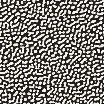 Vector Seamless Grunge Pattern. Black and White Organic Shapes. Messy Spots Illustrazione stock
