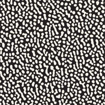 Vector Seamless Grunge Pattern. Black and White Organic Shapes. Messy Spots イラスト素材