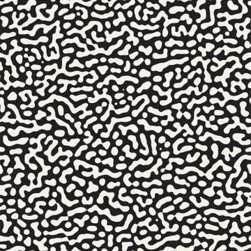 Vector Seamless Grunge Pattern. Black and White Organic Shapes. Messy Spots Illustrazione stock