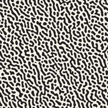 Vector Seamless Grunge Pattern. Black and White Organic Shapes. Messy Spots Illustrazione stock
