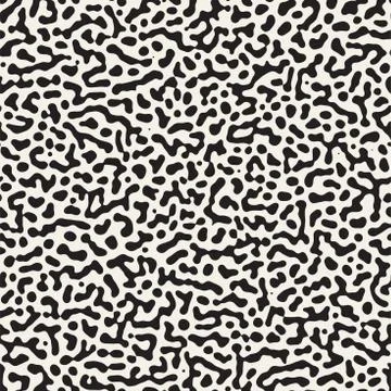 Vector Seamless Grunge Pattern. Black and White Organic Shapes. Messy Spots.. イラスト素材