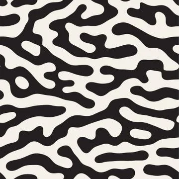 Vector Seamless Grunge Pattern. Black and White Organic Shapes. Abstract Ba.. イラスト素材