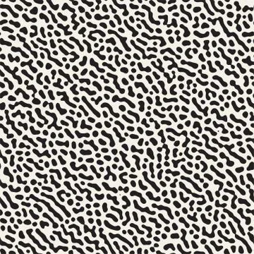 Vector Seamless Grunge Pattern. Black and White Organic Shapes. Messy Spots.. イラスト素材