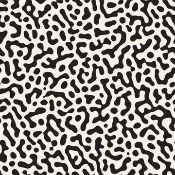 Vector Seamless Grunge Pattern. Black and White Organic Shapes. Abstract Ba.. Stock Illustration