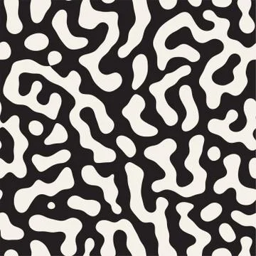 Vector Seamless Grunge Pattern. Black and White Organic Shapes. Abstract Ba.. 스톡 일러스트