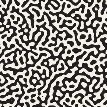 Vector Seamless Grunge Pattern. Black and White Organic Shapes. Abstract Ba.. Illustrazione stock