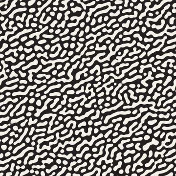 Vector Seamless Grunge Pattern. Black and White Organic Shapes. Abstract Ba.. Stock Illustration