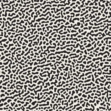 Vector Seamless Grunge Pattern. Black and White Organic Shapes. Abstract Ba.. Illustrazione stock