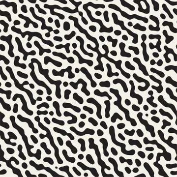 Vector Seamless Grunge Pattern. Black and White Organic Shapes. Abstract Ba.. Illustrazione stock