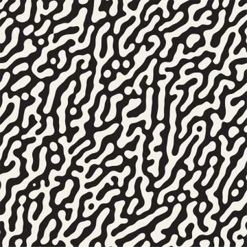 Vector Seamless Grunge Pattern. Black and White Organic Shapes. Abstract Ba.. Stock Illustration