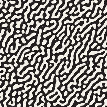 Vector Seamless Grunge Pattern. Black and White Organic Shapes. Abstract Ba.. Stock Illustration