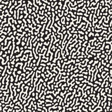 Vector Seamless Grunge Pattern. Black and White Organic Shapes. Abstract Ba.. Stock Illustration