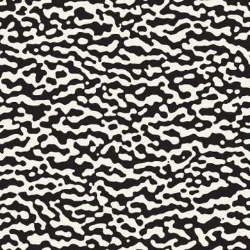 Vector Seamless Grunge Pattern. Black and White Organic Shapes. Abstract Ba.. Illustrazione stock
