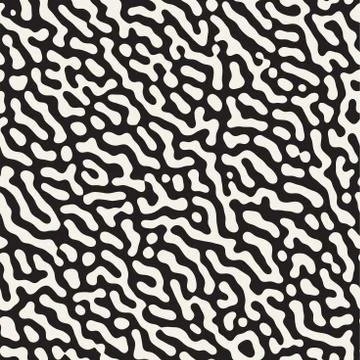Vector Seamless Grunge Pattern. Black and White Organic Shapes. Abstract Ba.. Stock Illustration