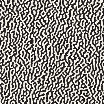 Vector Seamless Grunge Pattern. Black and White Organic Shapes. Abstract Ba.. Stock Illustration