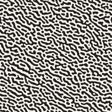 Vector Seamless Grunge Pattern. Black and White Organic Shapes. Abstract Ba.. イラスト素材