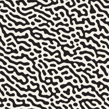 Vector Seamless Grunge Pattern. Black and White Organic Shapes. Abstract Ba.. Illustrazione stock