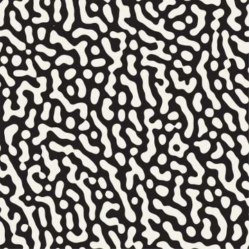 Vector Seamless Grunge Pattern. Black and White Organic Shapes. Abstract Ba.. イラスト素材