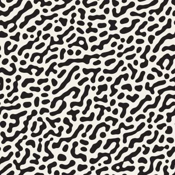 Vector Seamless Grunge Pattern. Black and White Organic Shapes. Abstract Ba.. Stock Illustration