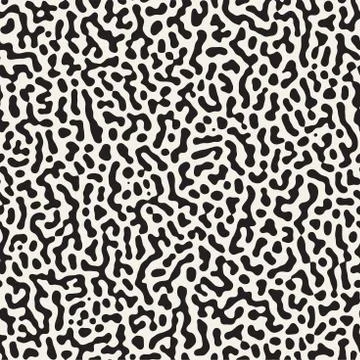 Vector Seamless Grunge Pattern. Black and White Organic Shapes. Abstract Ba.. Illustrazione stock