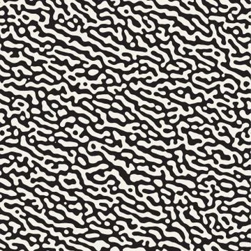 Vector Seamless Grunge Pattern. Black and White Organic Shapes. Abstract Ba.. Stock Illustration