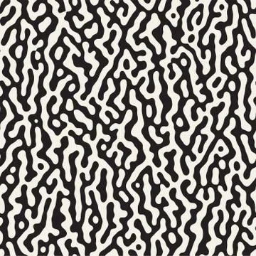 Vector Seamless Grunge Pattern. Black and White Organic Shapes. Abstract Ba.. Stock Illustration