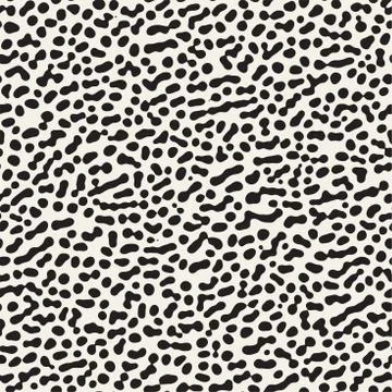 Vector Seamless Grunge Pattern. Black and White Organic Shapes. Abstract Ba.. Illustrazione stock