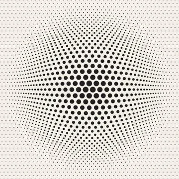 Vector Seamless Halftone Circles Bloat Effect Pattern 스톡 일러스트