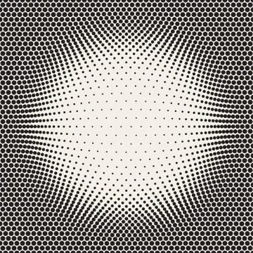 Vector Seamless Halftone Circles Bloat Pattern Stock Illustration