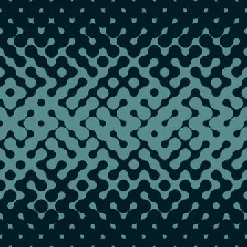 Vector Seamless Halftone Gradient Rounded Irregular Navy Blue Pattern Illustrazione stock