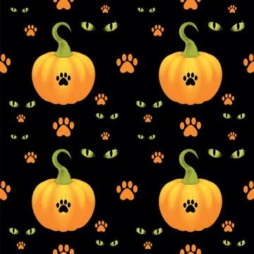 Vector seamless halloween background. Stock Illustration