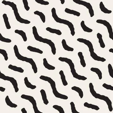 Vector Seamless Hand Drawn Diagonal Jumble Strokes Pattern Stock Illustration