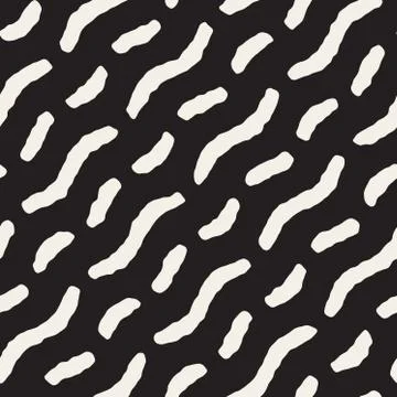 Vector Seamless Hand Drawn Diagonal Wavy Lines Grunge Pattern Illustrazione stock
